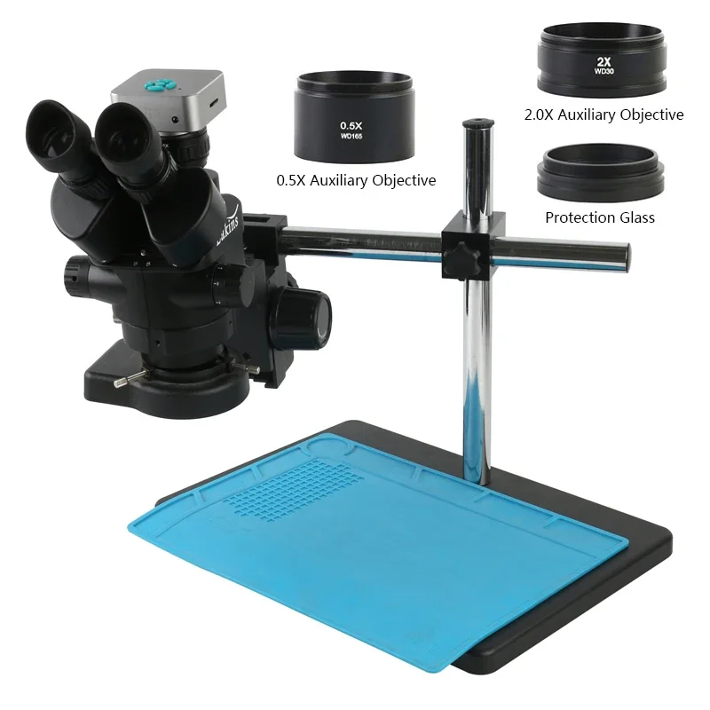 Stereo Trinocular Microscope Pcb - Zoom 3.5X-90X Konfokal Trinoküler 48MP HDMI